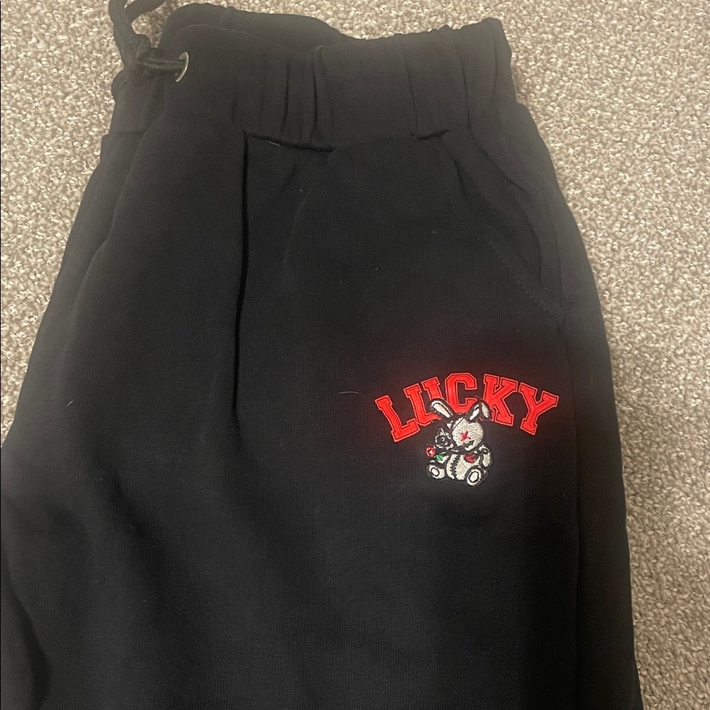 Lucky Brand Kids Black Joggers with Red Logo